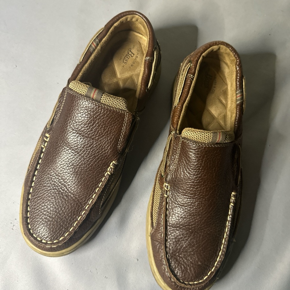 G H Bass $ Co Born Brown Leather Men's Slip-On Loafers